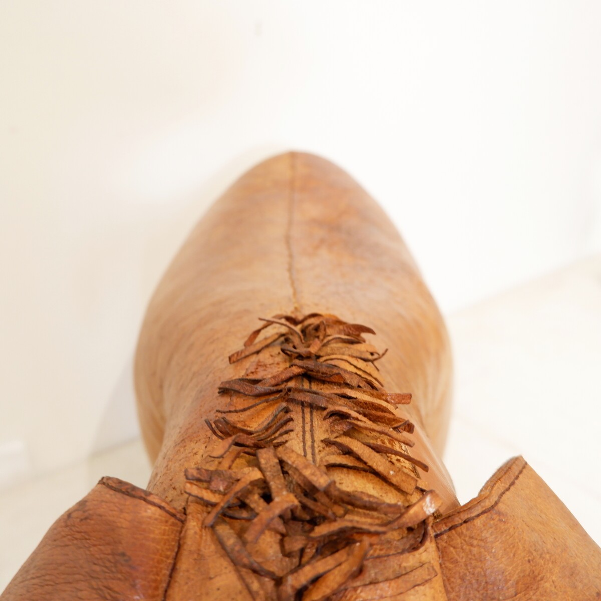 Dimitri Omersa Donkey Leather Footstool, England, 1960s-70s