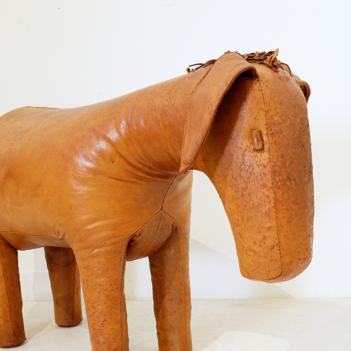 Dimitri Omersa Donkey Leather Footstool, England, 1960s-70s