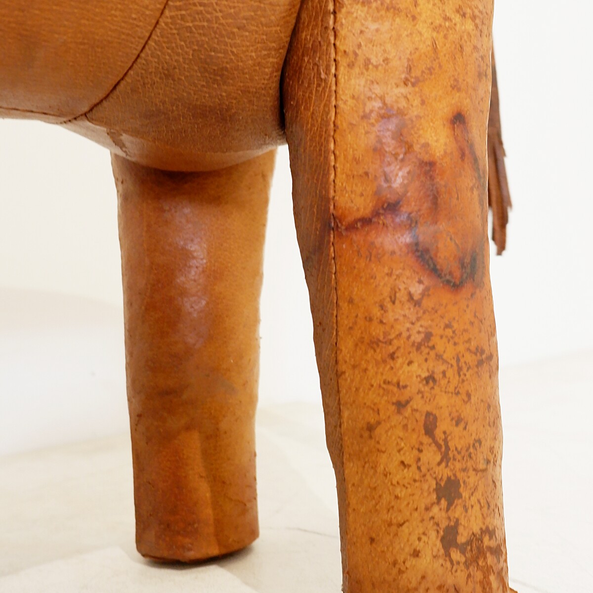 Dimitri Omersa Donkey Leather Footstool, England, 1960s-70s