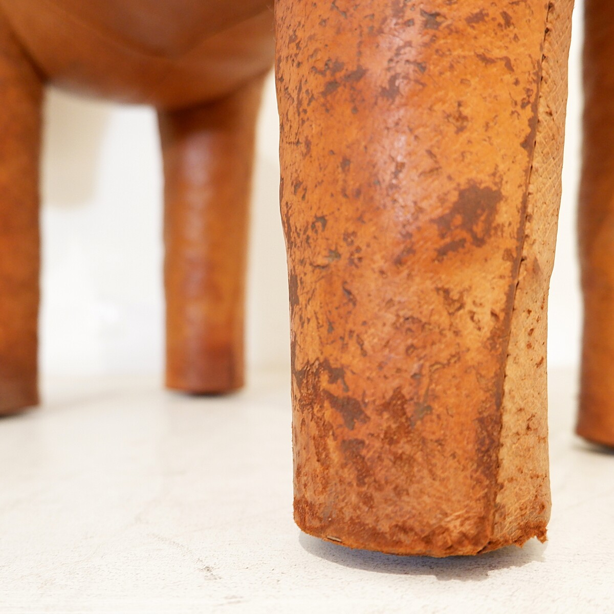 Dimitri Omersa Donkey Leather Footstool, England, 1960s-70s