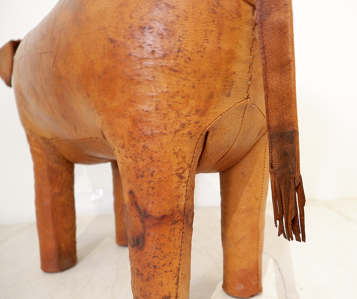 Dimitri Omersa Donkey Leather Footstool, England, 1960s-70s