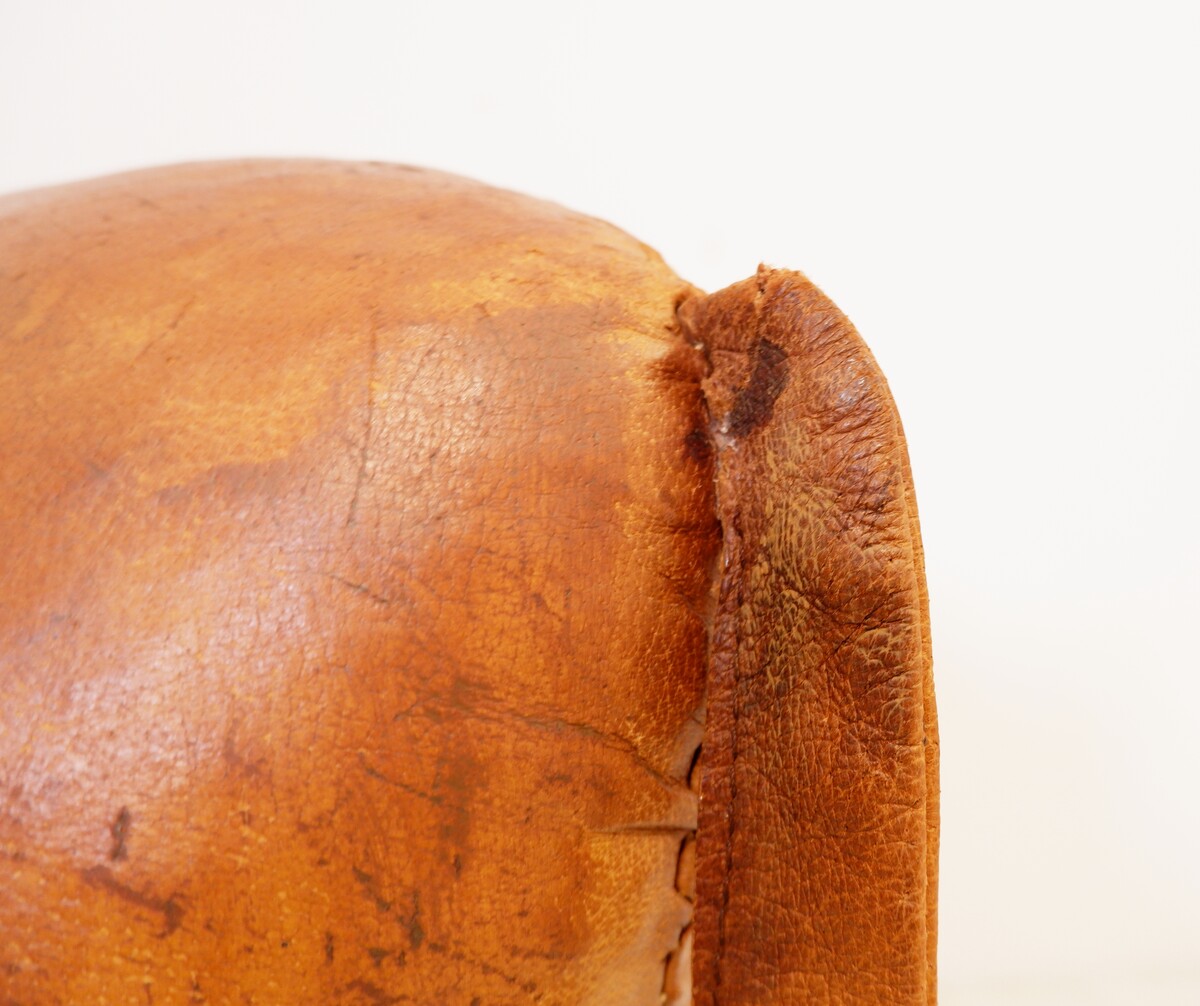 Dimitri Omersa Donkey Leather Footstool, England, 1960s-70s