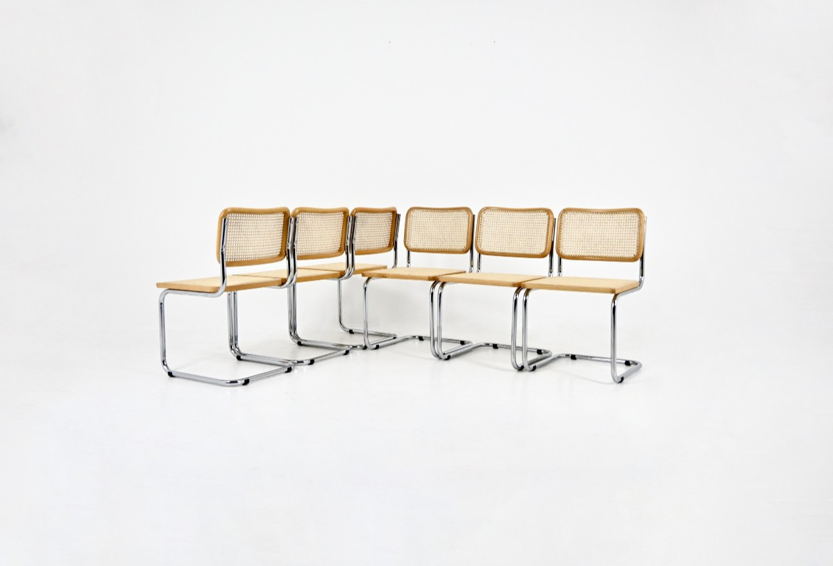 Dining Chairs Style B32 By Marcel Breuer, set of 6 - 2 sets available