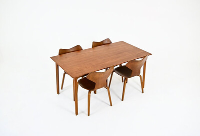 Dining set by Arne Jacobsen for Fritz Hansen, 1950s