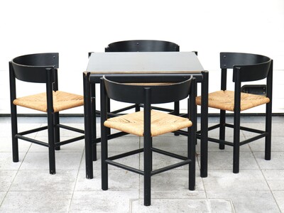 Dining set by Mogens Lassen For Fritz Hansen, 1964-Table model 4626-Chair model 4216