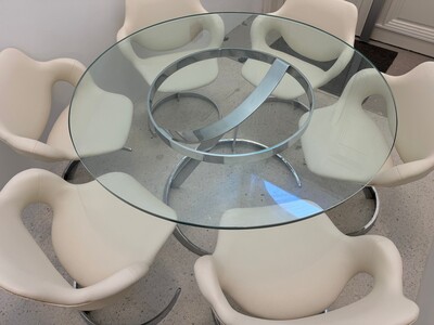 Dining set with table and six chairs by Boris Tabacoff, 1960's
