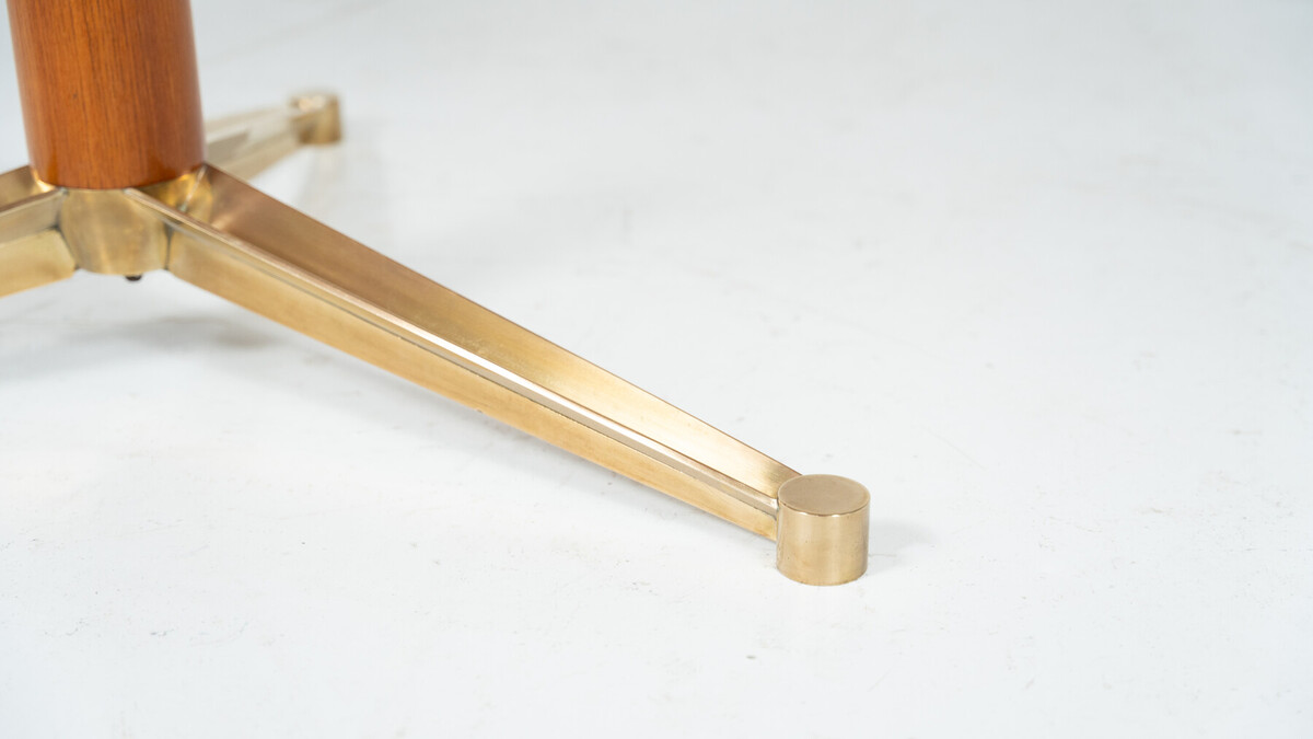 Dining Table by Melchiorre Bega, Brass and Wood, Italy, 1950s