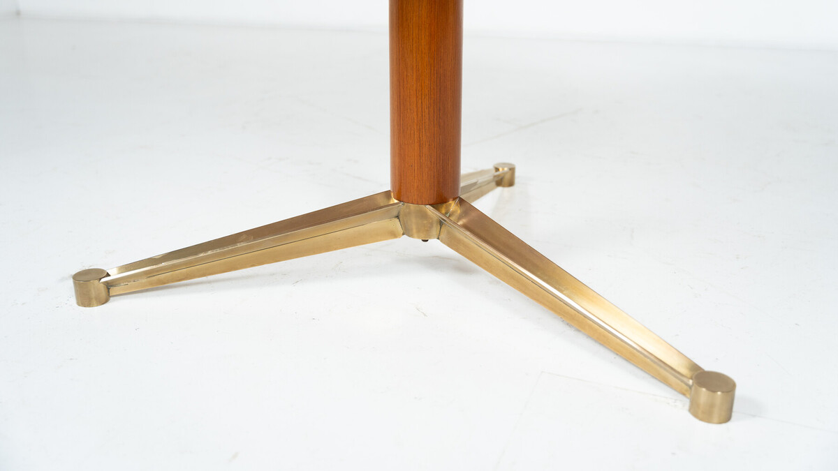Dining Table by Melchiorre Bega, Brass and Wood, Italy, 1950s