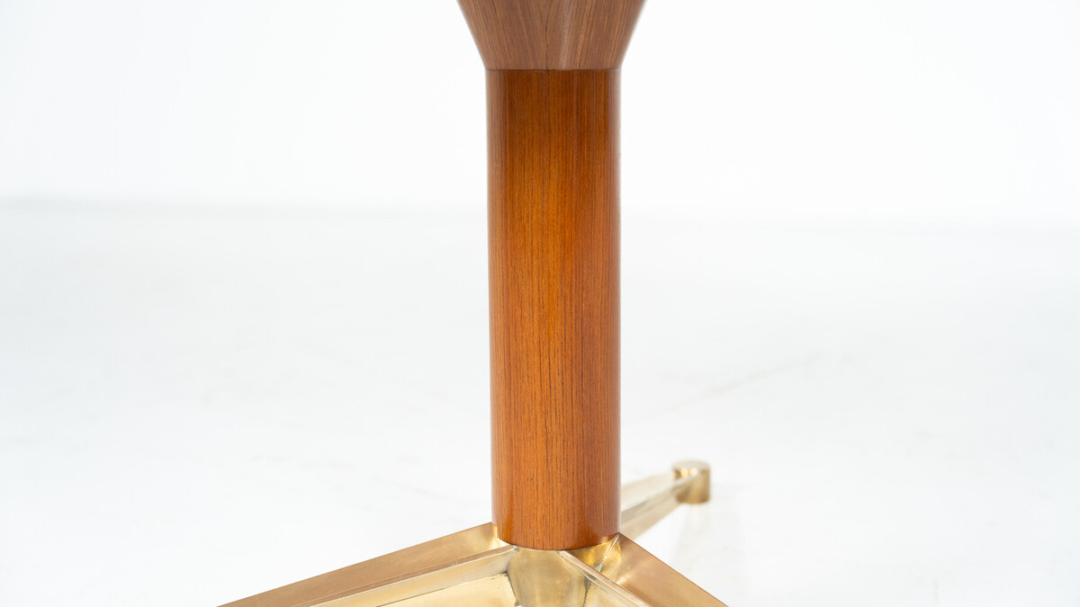 Dining Table by Melchiorre Bega, Brass and Wood, Italy, 1950s