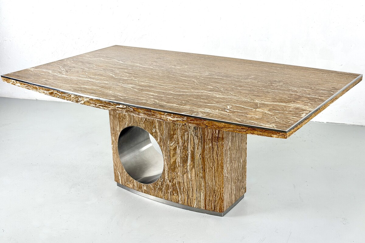 Dining table in marble by Willy Rizzo,Italy - 1960s