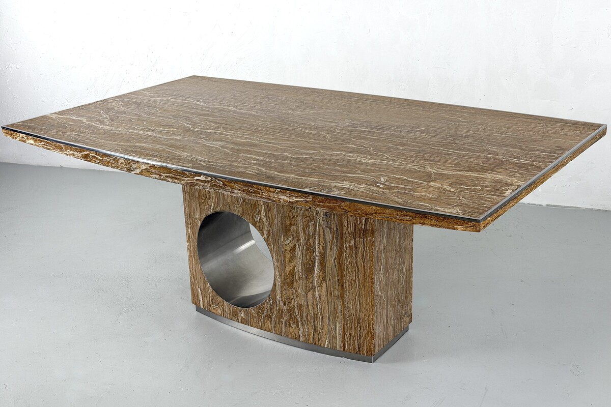 Dining table in marble by Willy Rizzo,Italy - 1960s