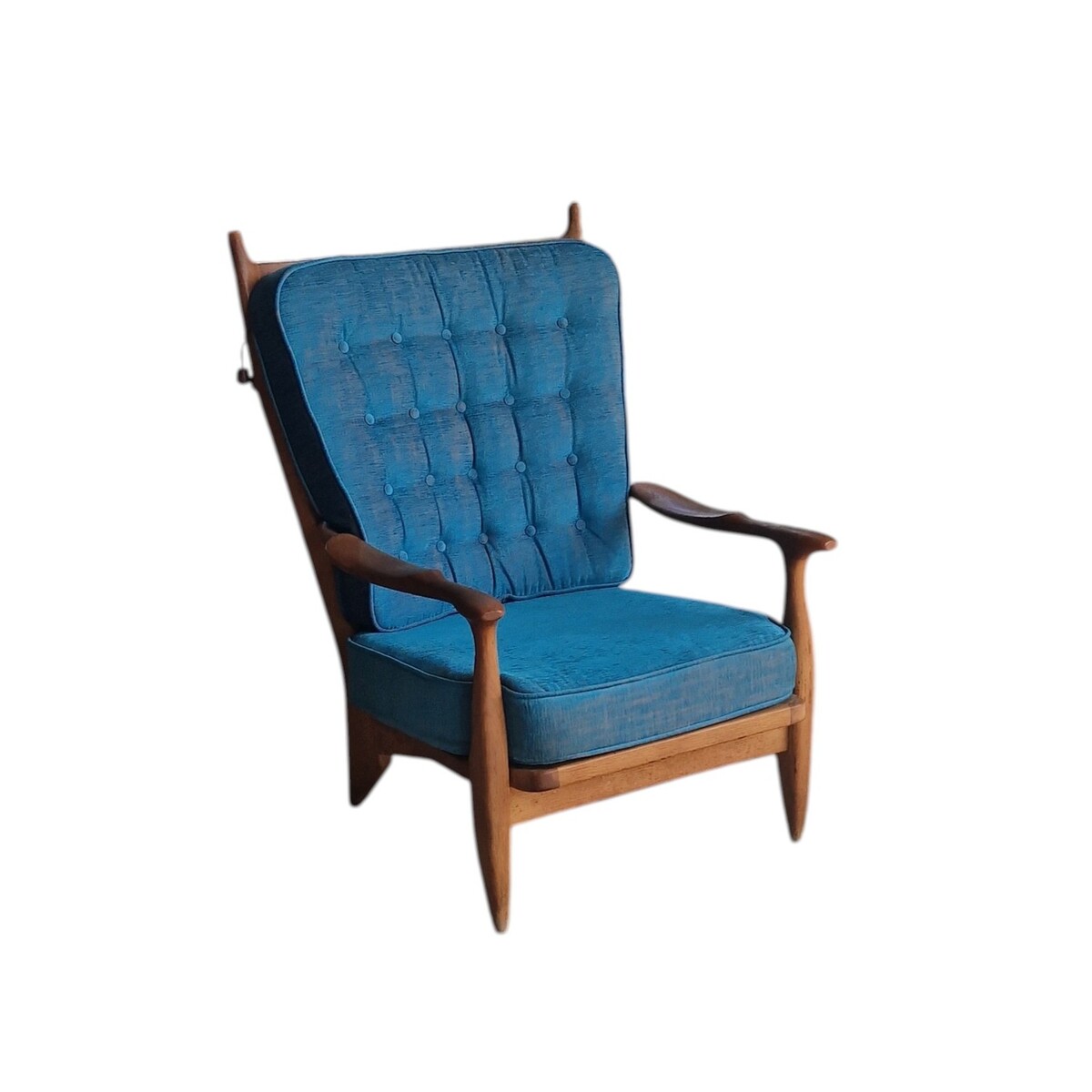 'Edouard' solid oak armchair by Guillerme & Chambron for Votre Maison, France, 