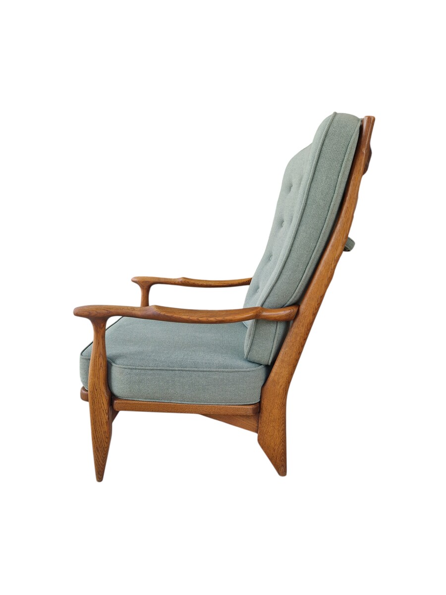 'Edouard' solid oak armchair by Guillerme & Chambron for Votre Maison, France, 