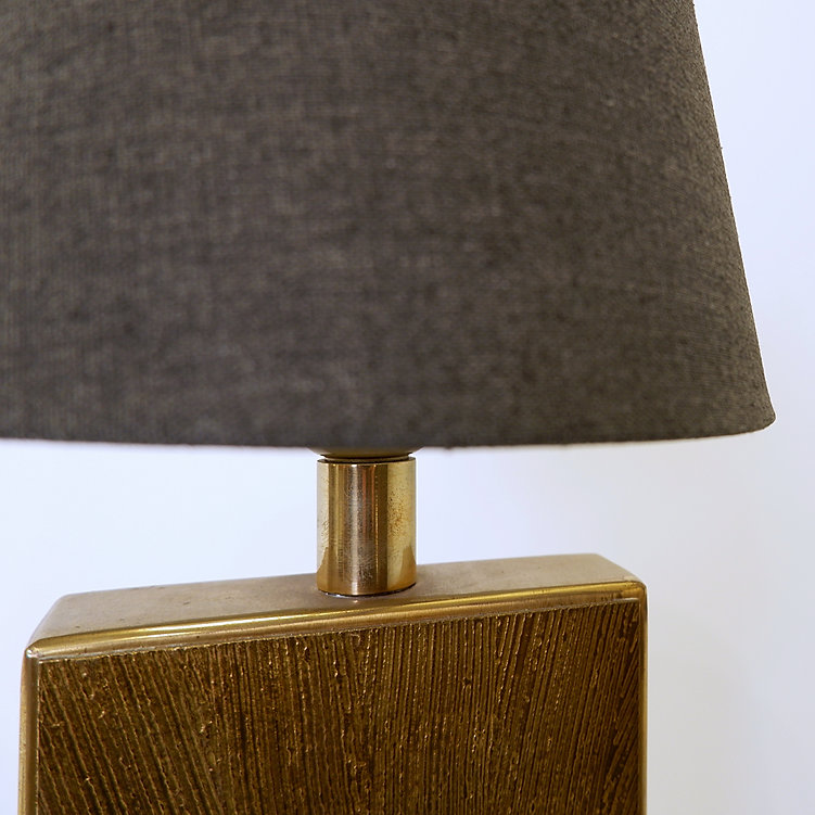 Etched Brass Lamp by Georges Mathias - Belgium 1970s