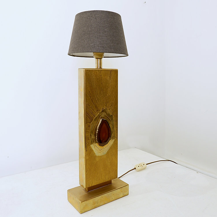 Etched Brass Lamp by Georges Mathias - Belgium 1970s