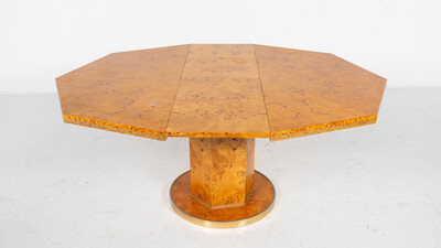Extendable Dining Table by Willy Rizzo for Mario Sabot, Hollywood Regency, 1970s