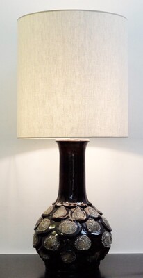 Fat Lava Brown Ceramic Table Lamp 