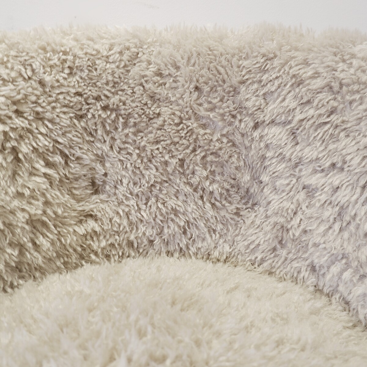 Faux sheepskin armchair - new light grey upholstery