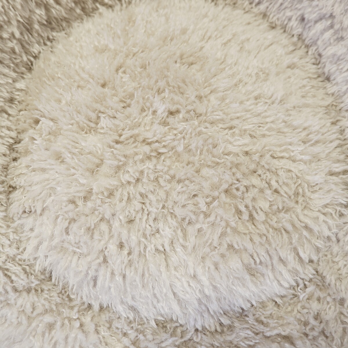 Faux sheepskin armchair - new light grey upholstery