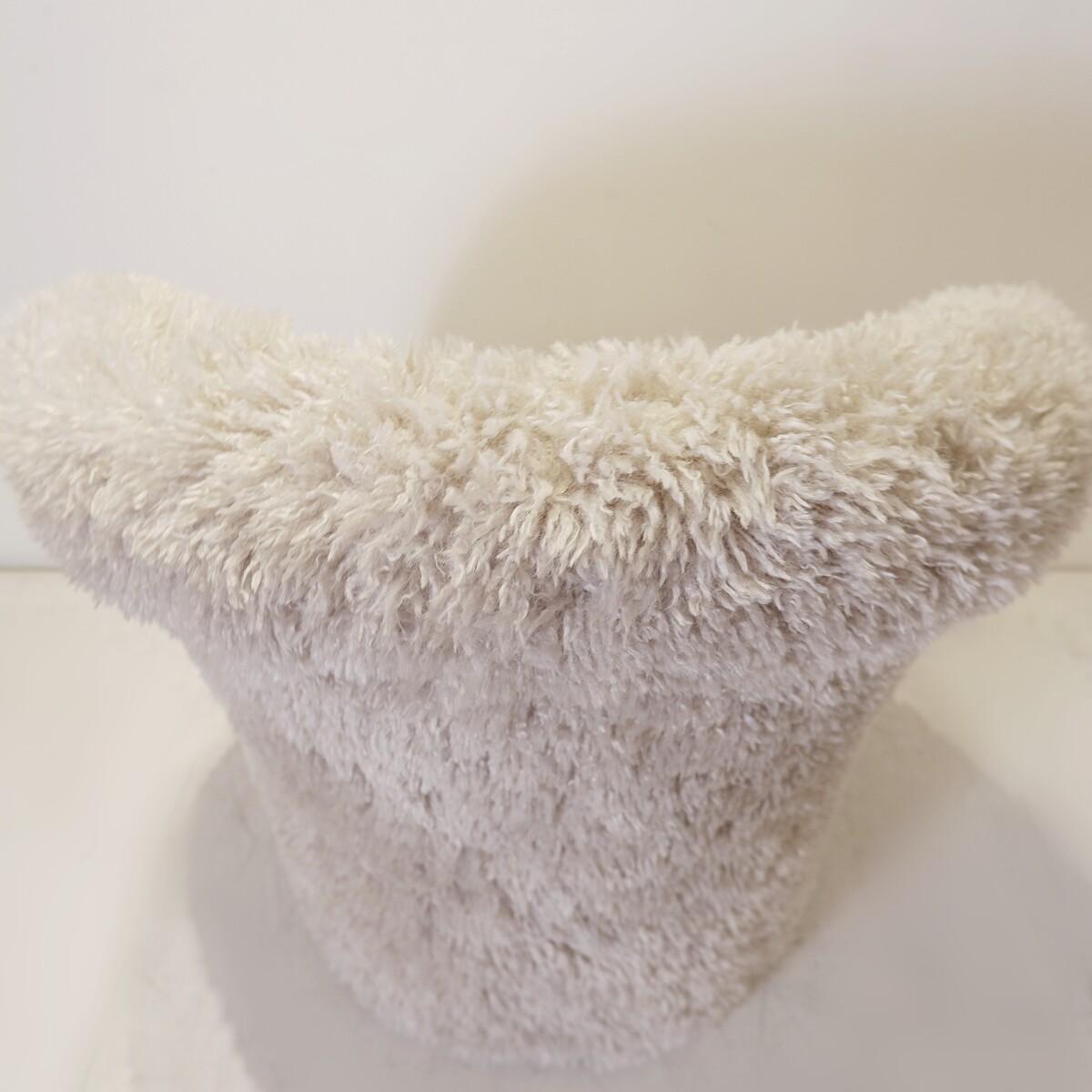 Faux sheepskin armchair - new light grey upholstery
