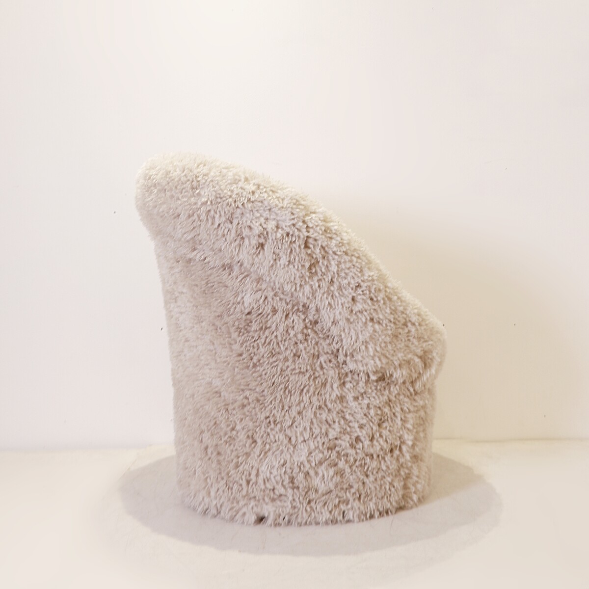 Faux sheepskin armchair - new light grey upholstery