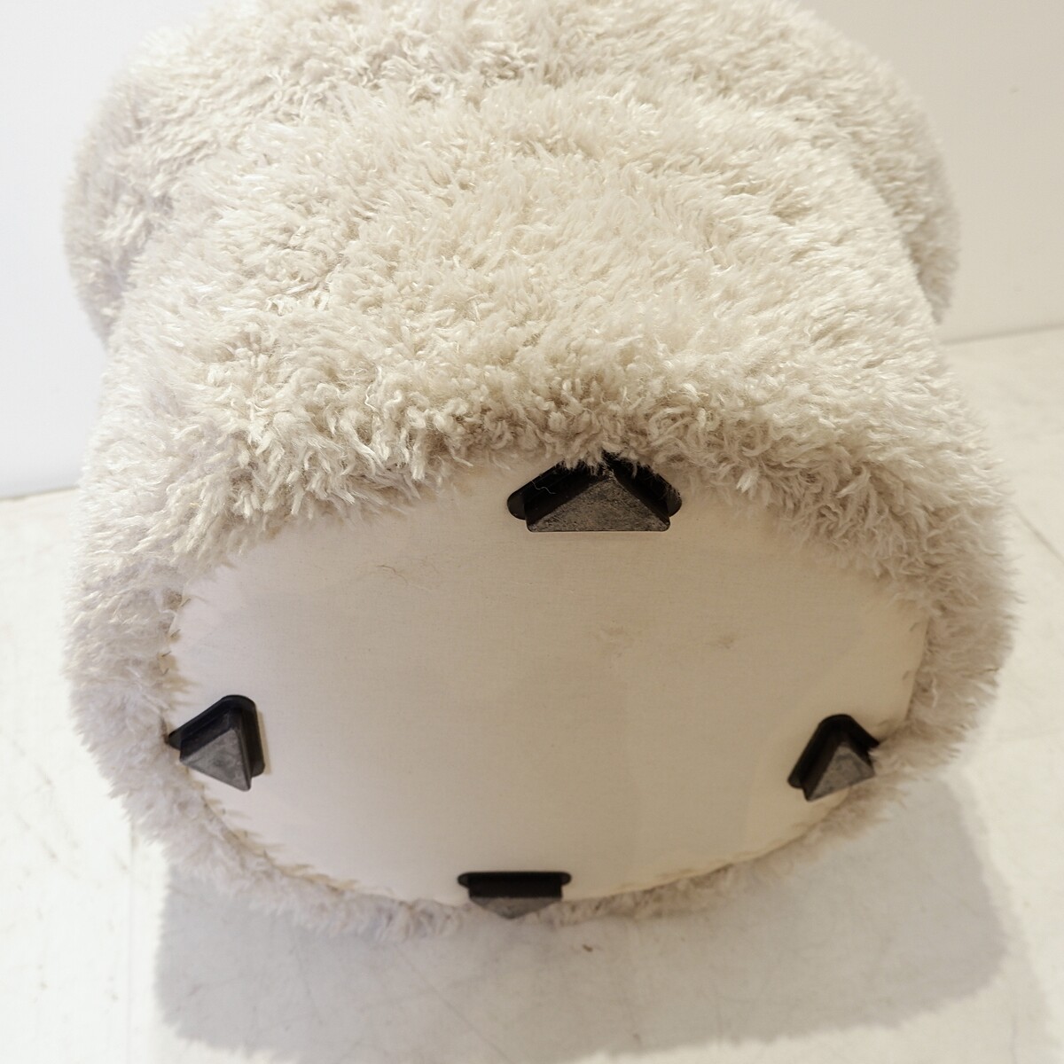 Faux sheepskin armchair - new light grey upholstery