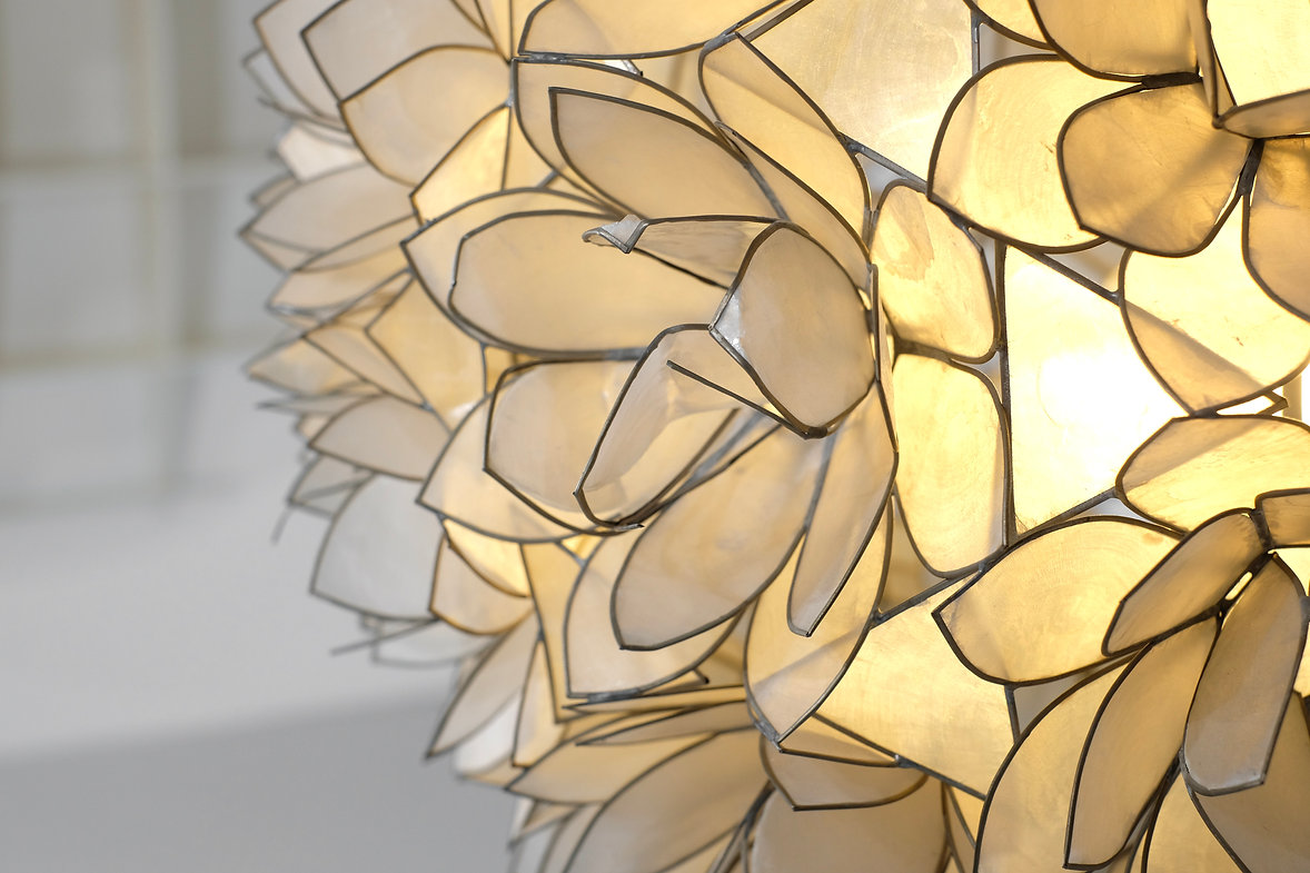 Floor lamp in mother of pearl by Rausch, Germany, 1960's