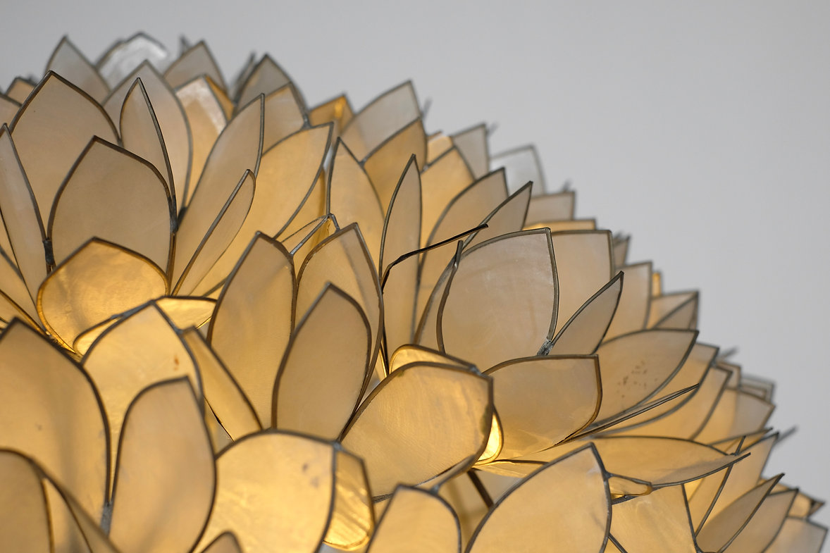Floor lamp in mother of pearl by Rausch, Germany, 1960's