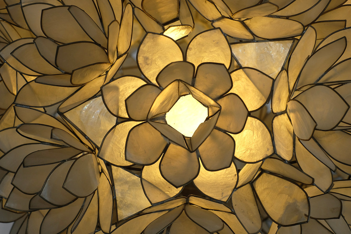 Floor lamp in mother of pearl by Rausch, Germany, 1960's