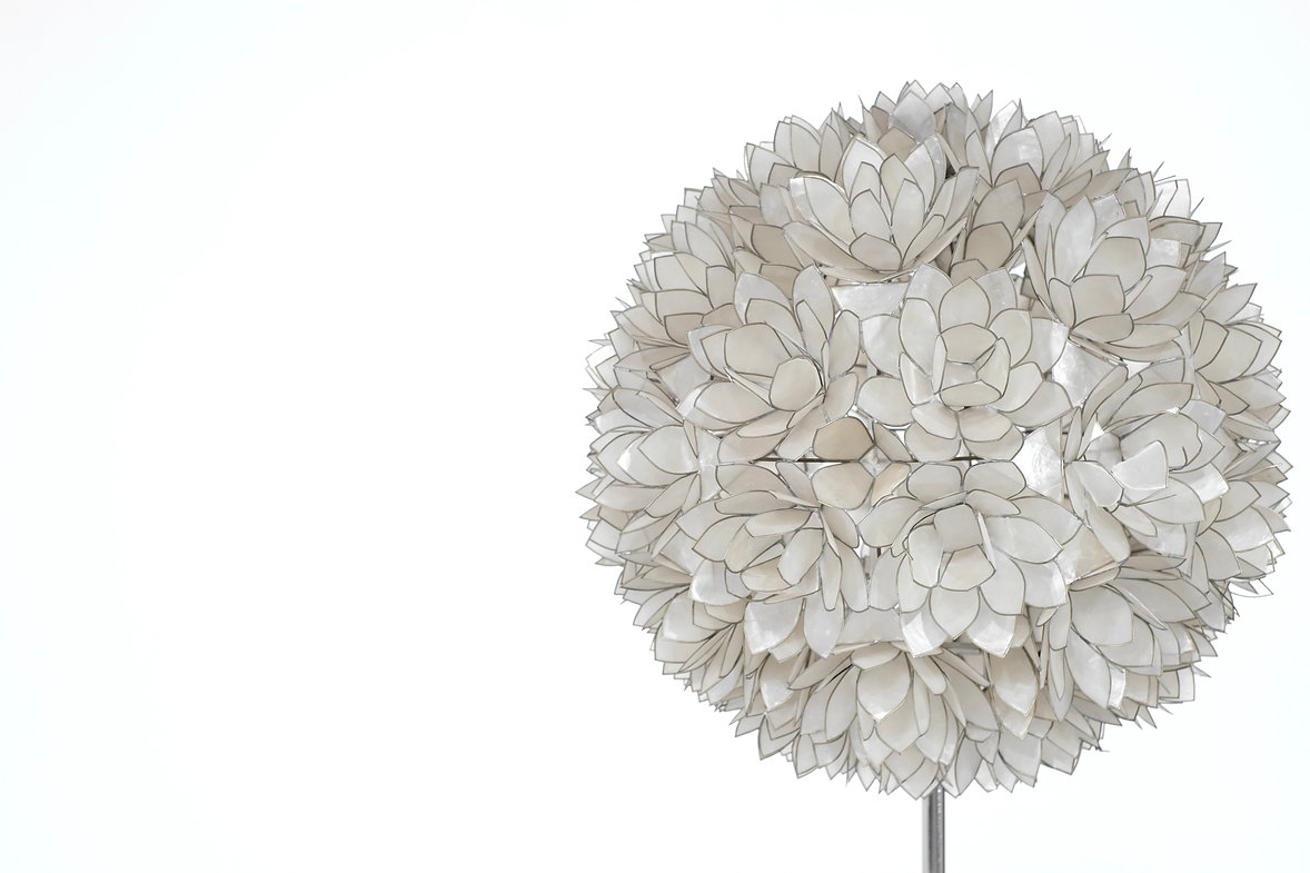 Floor lamp in mother of pearl by Rausch, Germany, 1960's