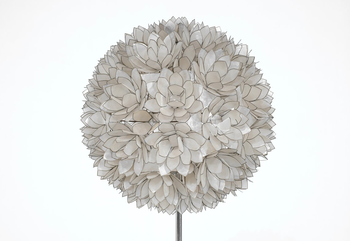 Floor lamp in mother of pearl by Rausch, Germany, 1960's