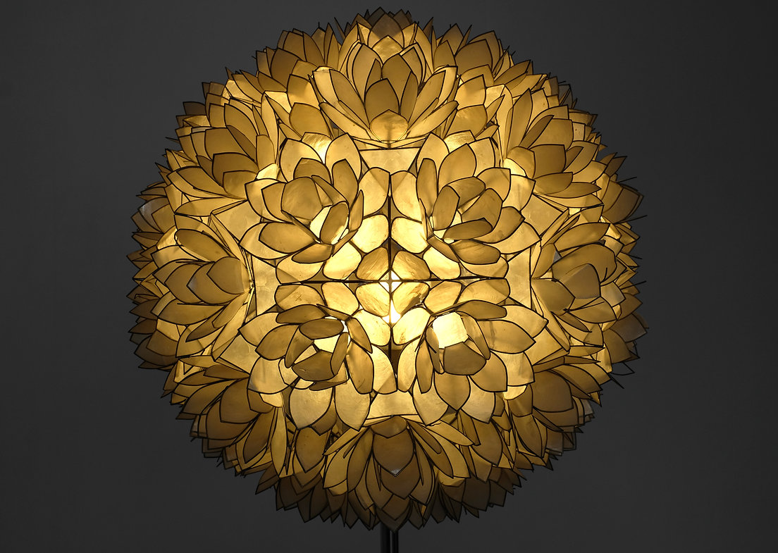 Floor lamp in mother of pearl by Rausch, Germany, 1960's