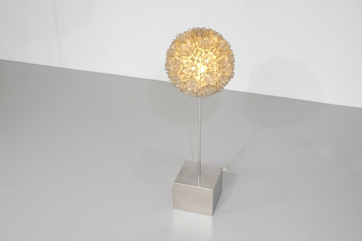 Floor lamp in mother of pearl by Rausch, Germany, 1960's