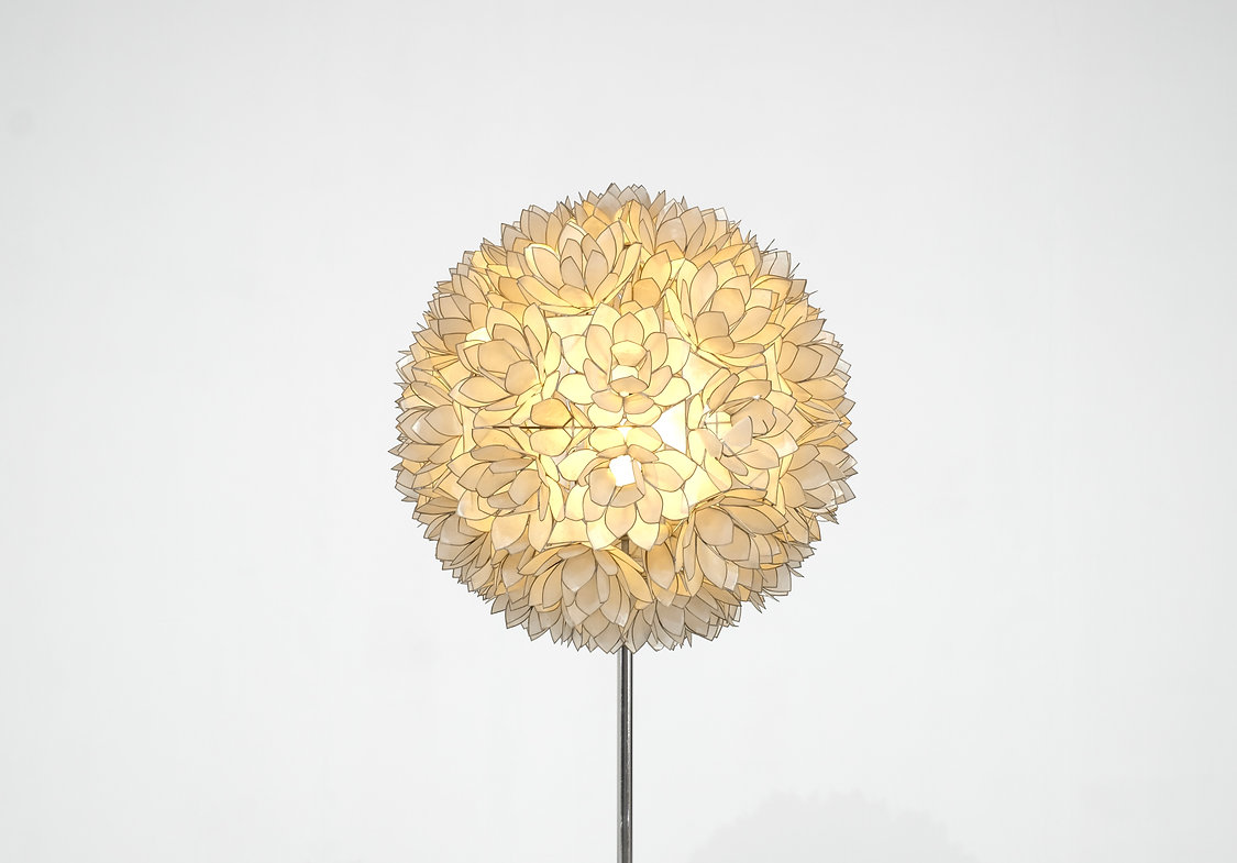 Floor lamp in mother of pearl by Rausch, Germany, 1960's