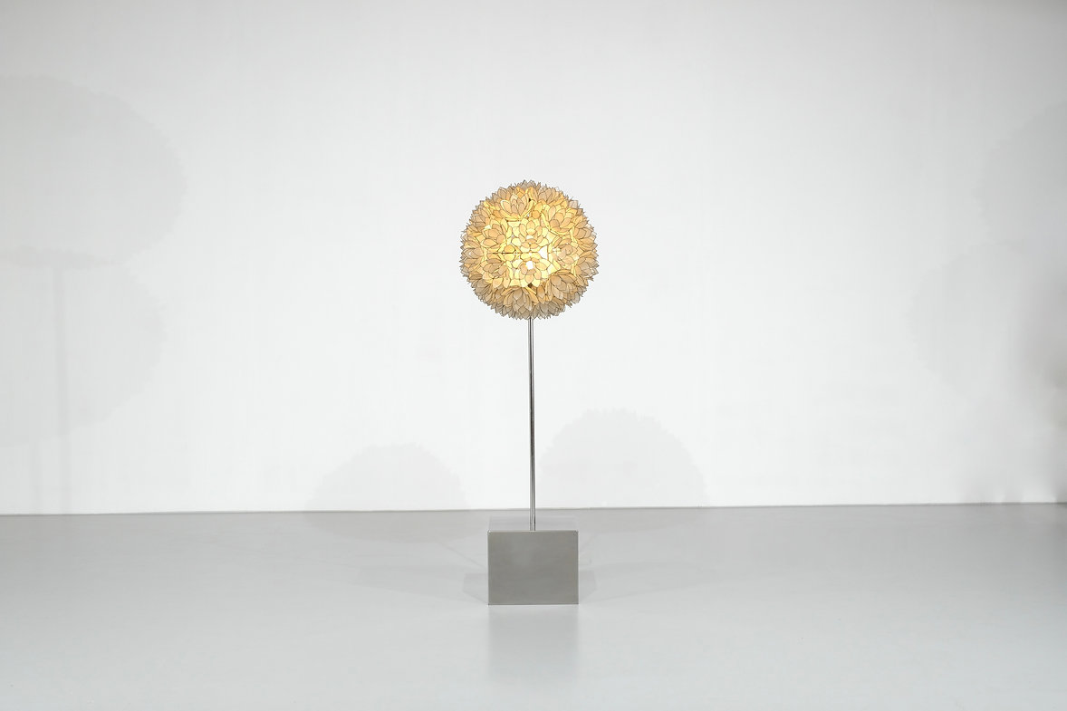 Floor lamp in mother of pearl by Rausch, Germany, 1960's