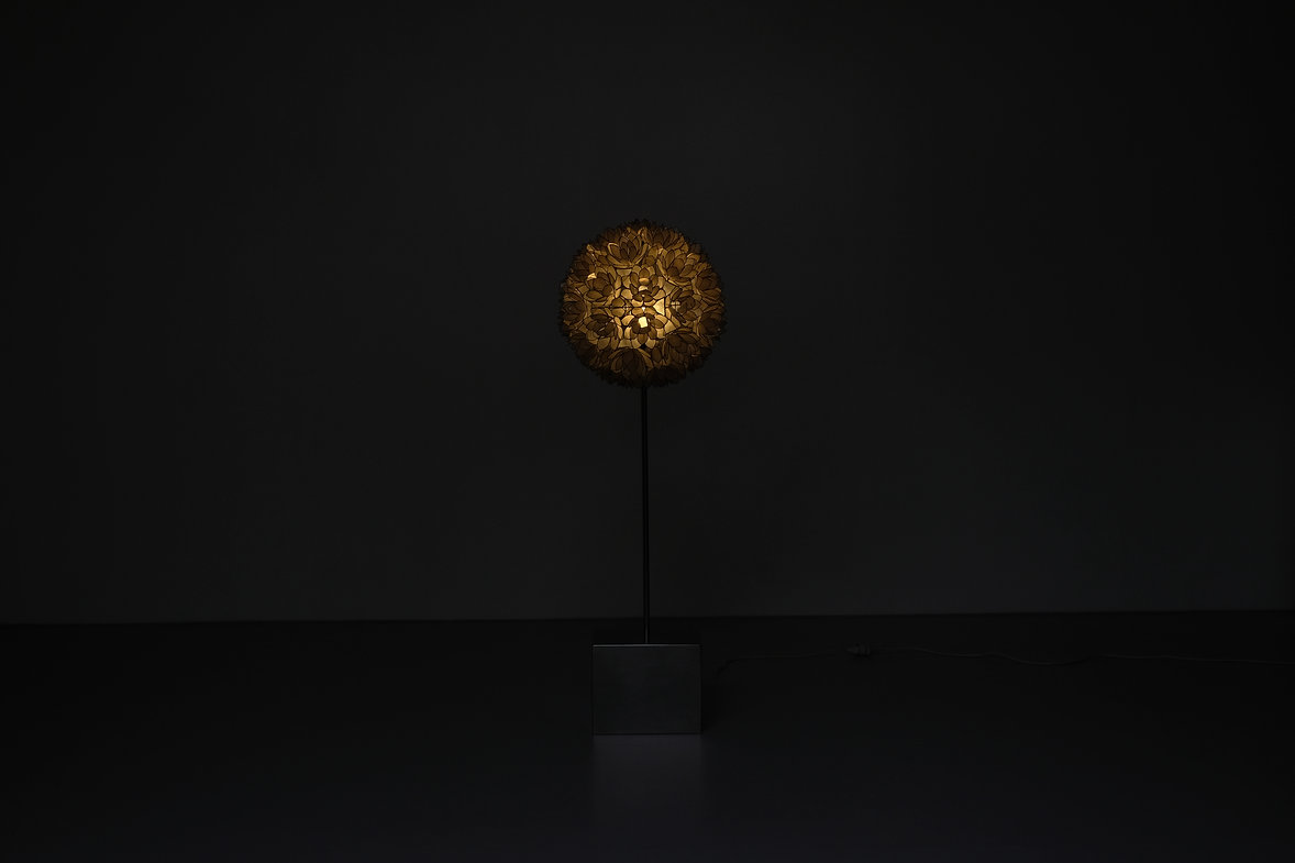 Floor lamp in mother of pearl by Rausch, Germany, 1960's