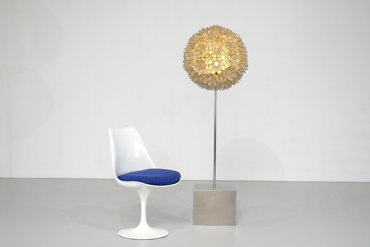 Floor lamp in mother of pearl by Rausch, Germany, 1960's