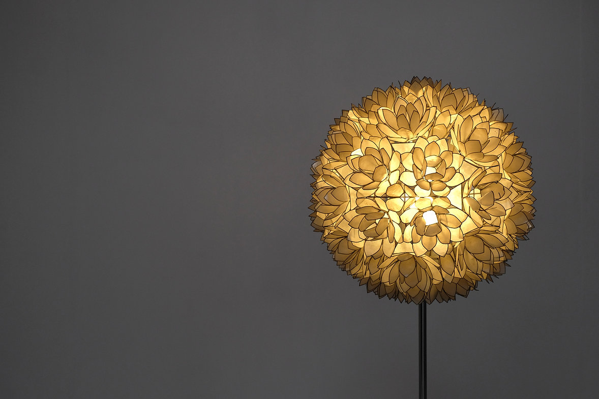 Floor lamp in mother of pearl by Rausch, Germany, 1960's