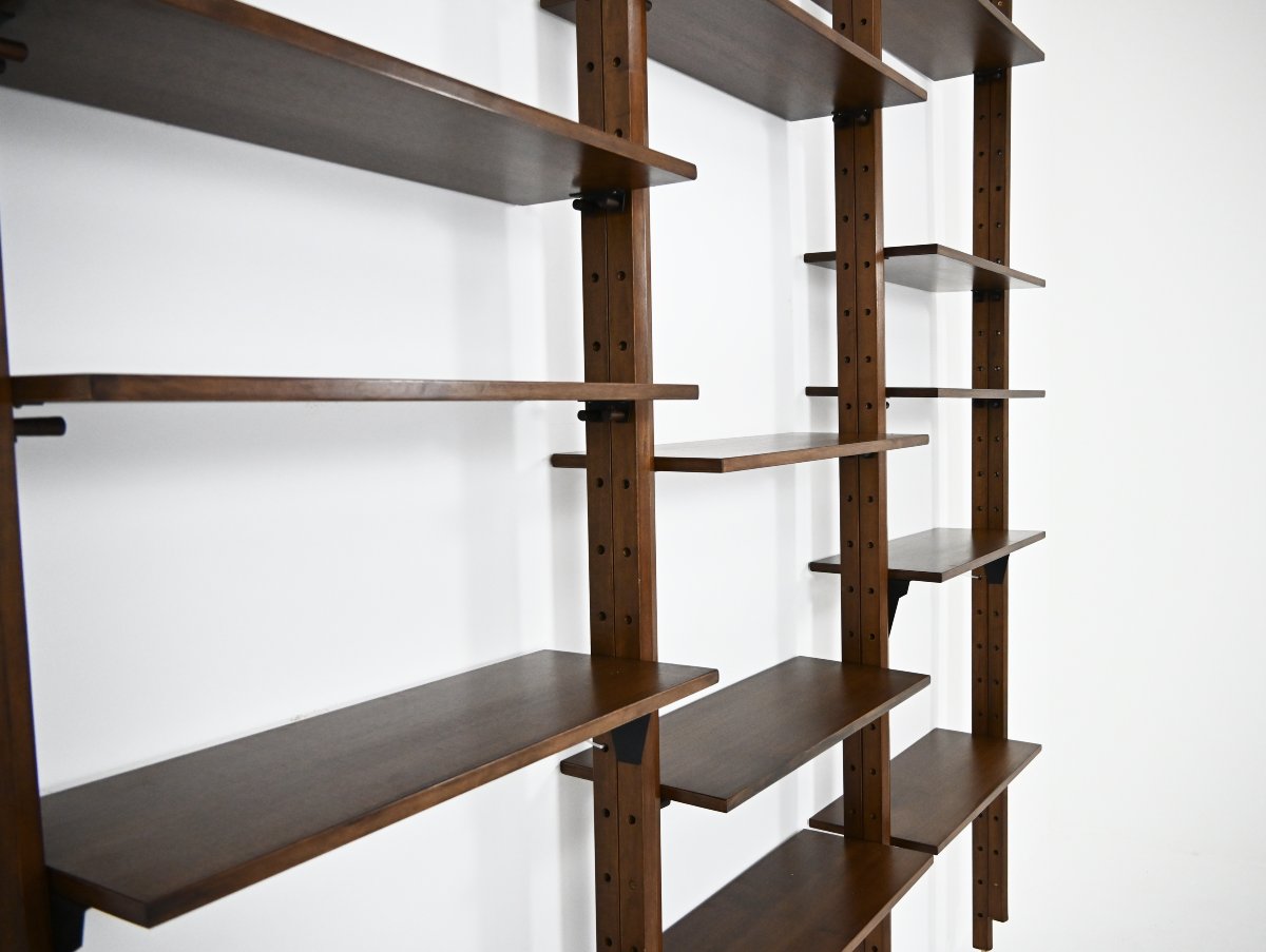 Floor to ceiling shelves by Leonard Fiori for ISA Bergamo, 1960s