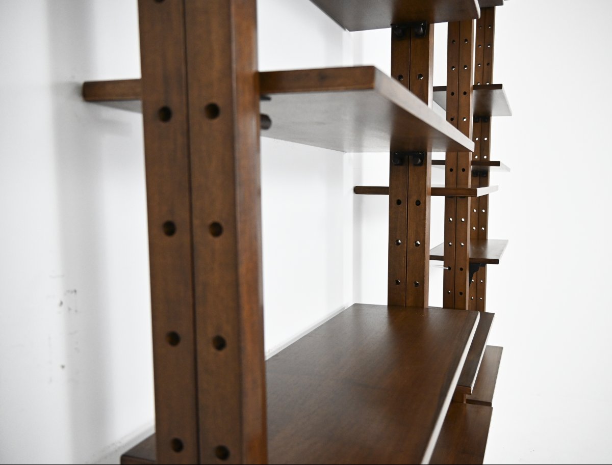 Floor to ceiling shelves by Leonard Fiori for ISA Bergamo, 1960s