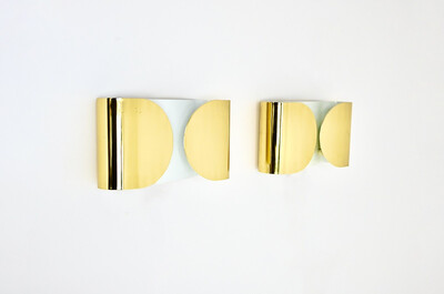 Golden Foglio Wall lamps by Tobia & Afra Scarpa for Flos, 1960s, set of 2