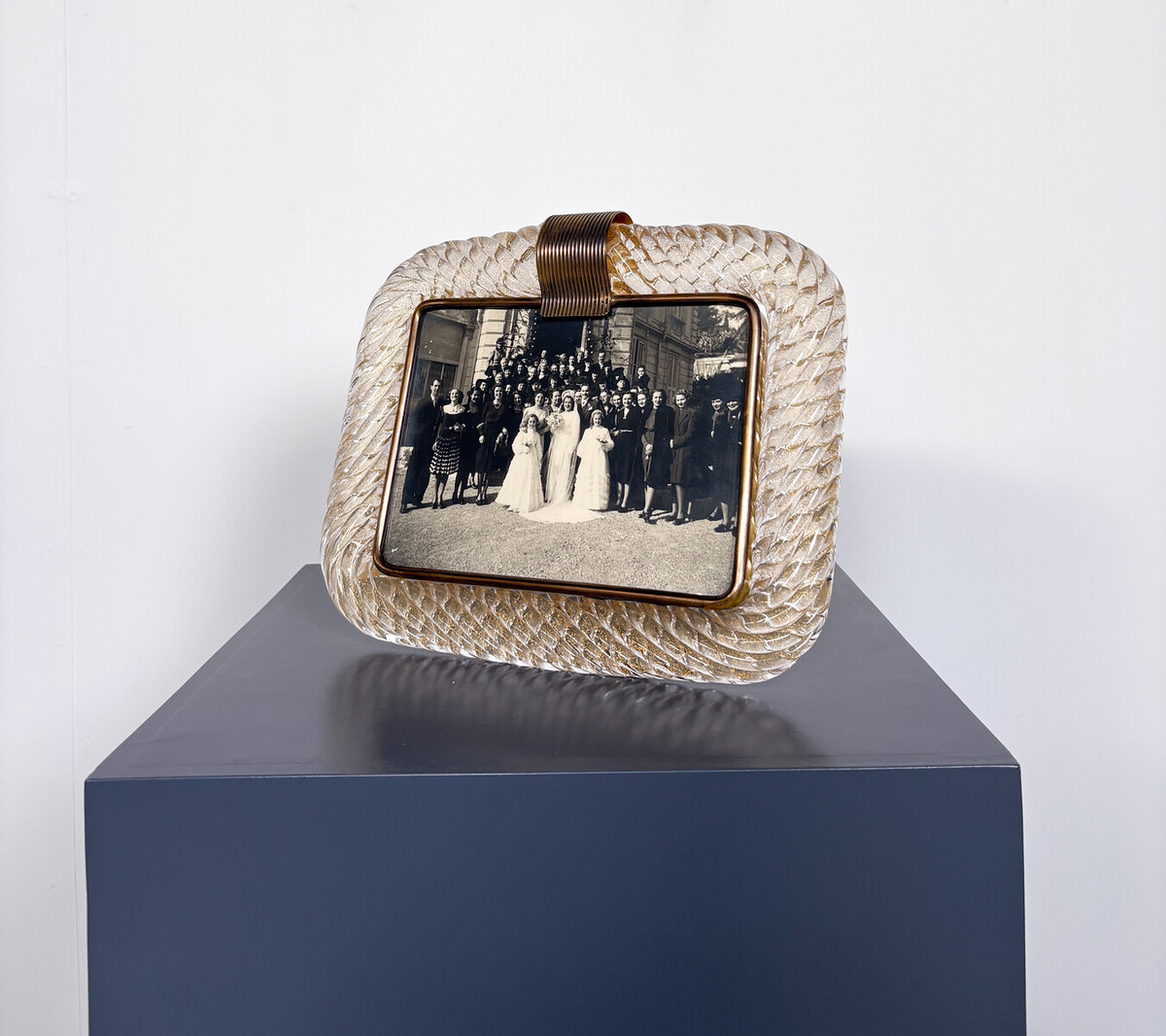 Hand Blown Gold Murano Glasss Frame by Barovier & Toso, 1950s