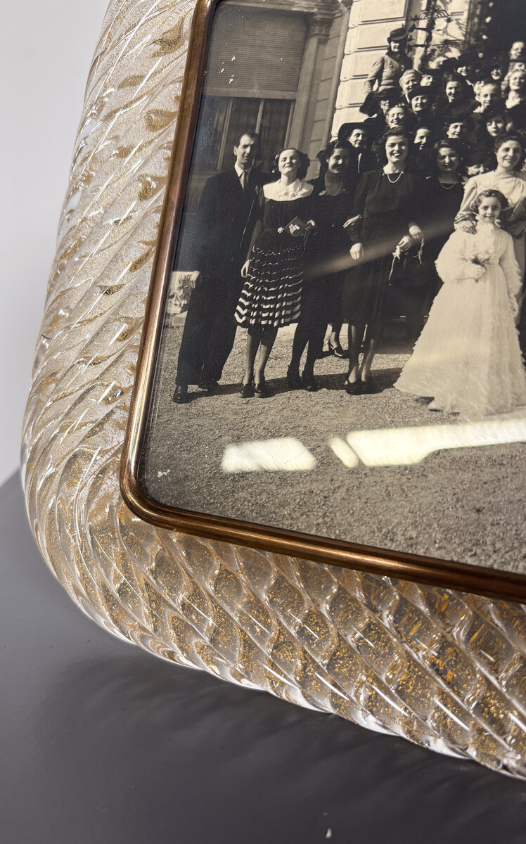 Hand Blown Gold Murano Glasss Frame by Barovier & Toso, 1950s