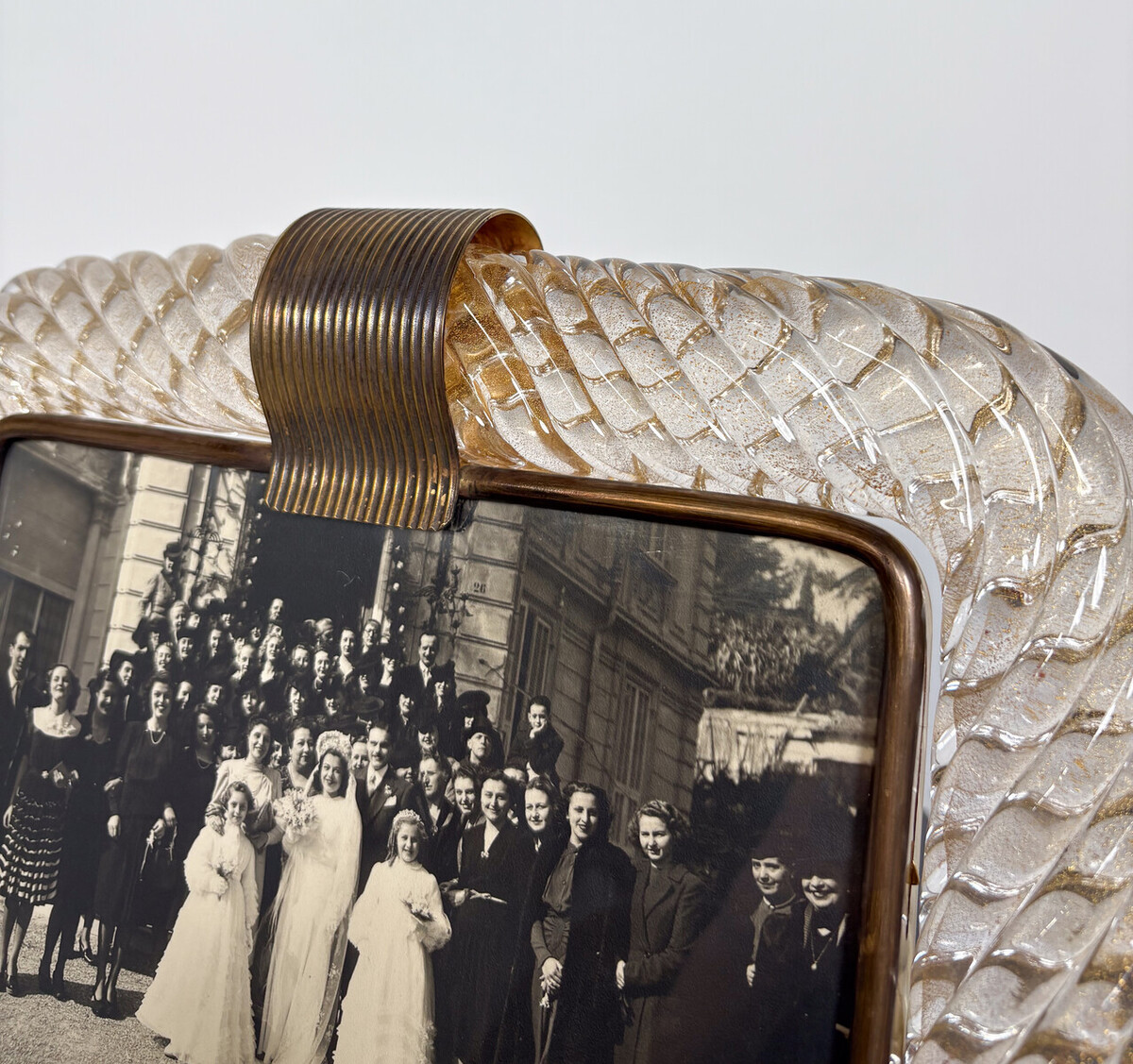 Hand Blown Gold Murano Glasss Frame by Barovier & Toso, 1950s