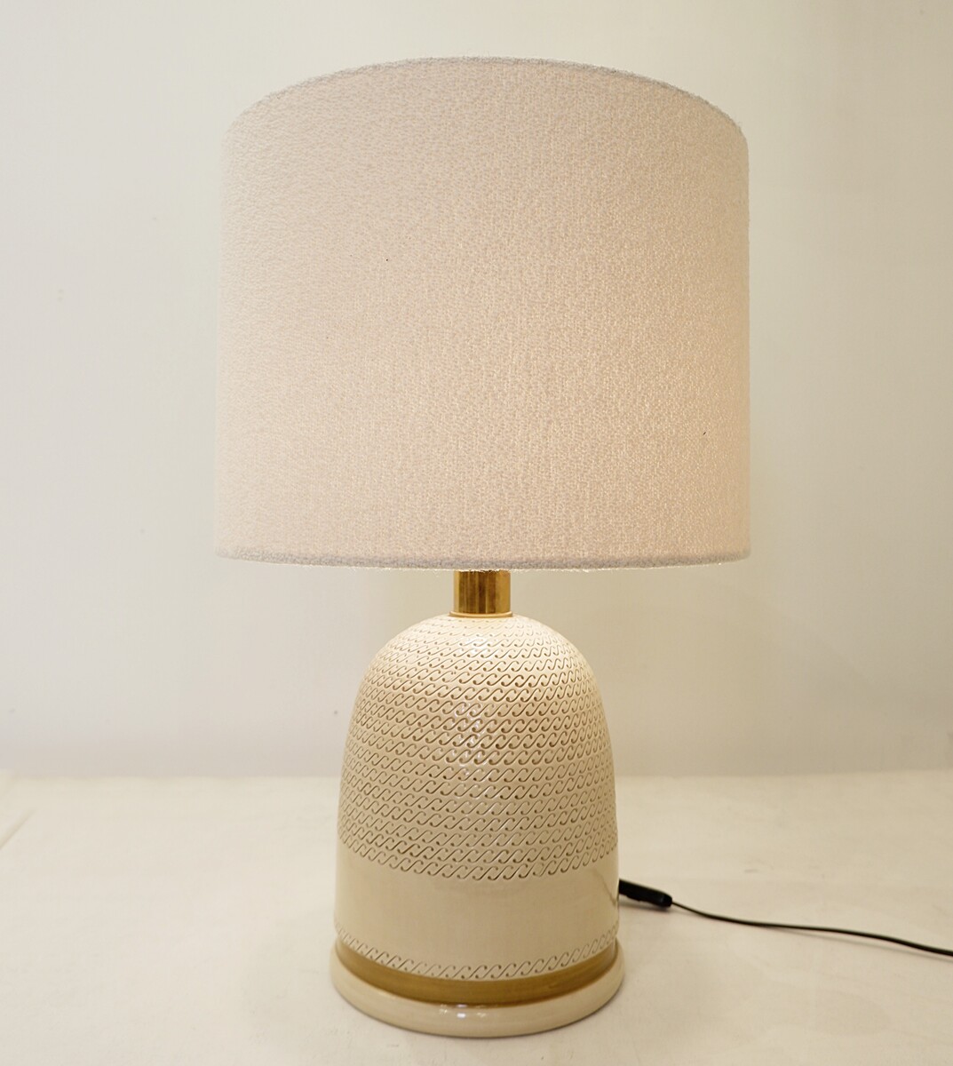 Italian ceramic table lamp in the style of Tomasso Barbi