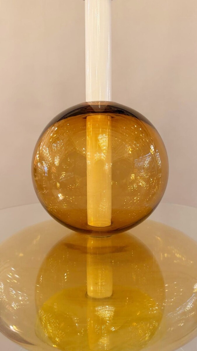 Italian Firenze Yellow Glass Chandelier, Ettore Sottsass For Venini, 1990