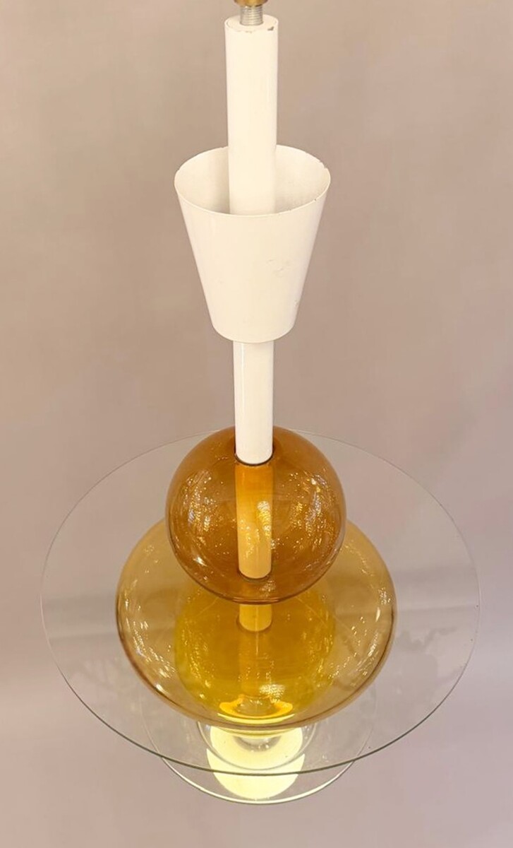 Italian Firenze Yellow Glass Chandelier, Ettore Sottsass For Venini, 1990
