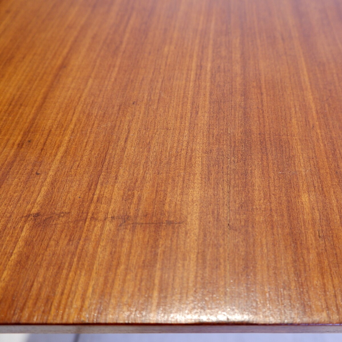 Italian vintage bench with a wooden part and a boucle seat, 1960s