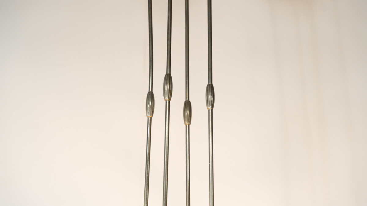 Large Art Deco Ceiling light, Glass and Metal, 1930s
