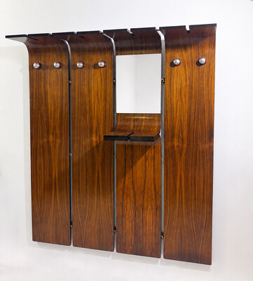 Large coat hanger with mirror and console, Italy, 1960's